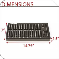 3/8 In. Drive Sae/Metric Deep Impact Socket Set in EVA Foam (24-Pieces)