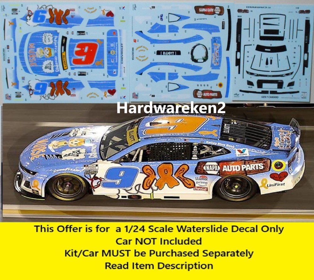 NASCAR DECAL # 9 NAPA ATLANTA WINNER 2025 CHEVROLET CAMARO C ELLIOTT 1/24