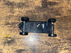 Vintage BSA 1970-80s Derby Pinewood Derby Wood 7” Model Black/Blue Race Car 5 oz