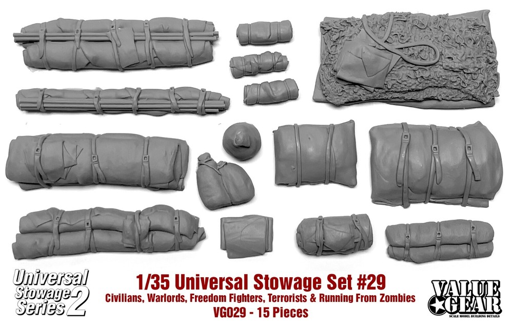 1/35 Universal Stowage “Series 2” Set #29 – Value Gear Details Resin – 15 Pcs