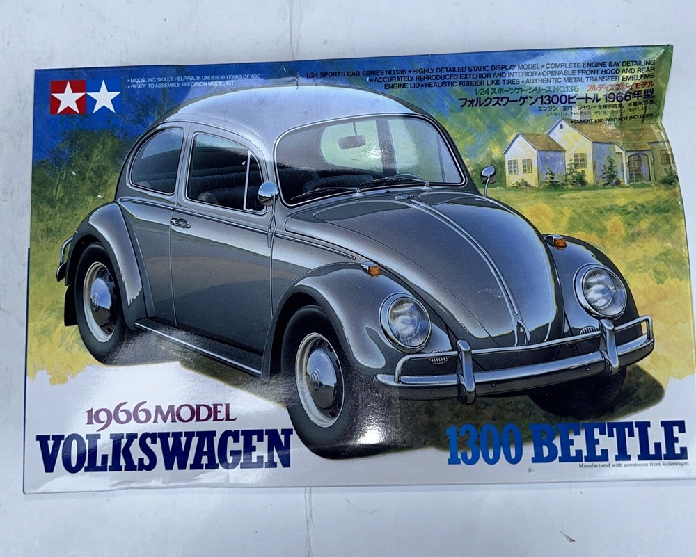 Tamiya Volkswagen 1300 Beetle 1966 1/24 Sports Car Series 136 Model Kit #21957