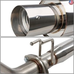 DNA MOTORING CBE-ARSX-NS Stainless Steel Cat Back Exhaust System [Compatible