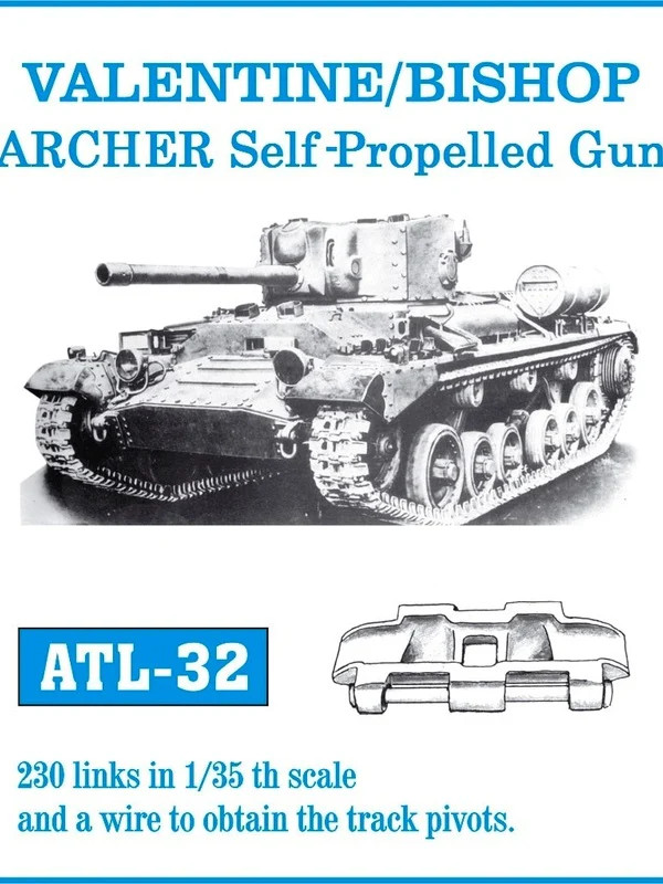 Friulmodel 1/35 British Valentine/Bishop/Archer Ind. Metal Track Links ATL-32