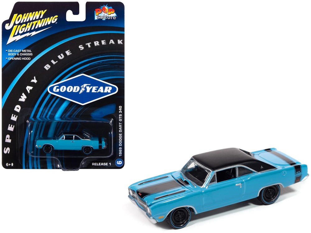 Johnny Lightning JLPC016-JLSP414 1/64 1969 Dodge Dart GTS 340 Blue