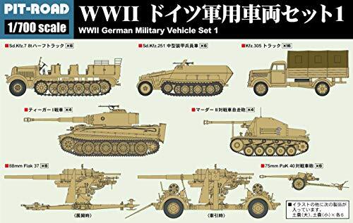 PIT-ROAD WWII German Military Vehicle Set 1 1/700 Plastic model