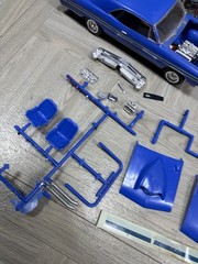1967 Pontiac GTO, MPC, 1/25 Partially Assembled Blue Model Car
