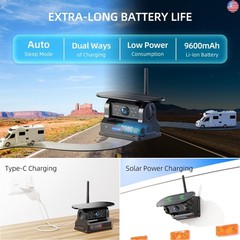eRapta Magnetic Solar Wireless Backup Camera: HD1080P 7? Touchscreen Portable