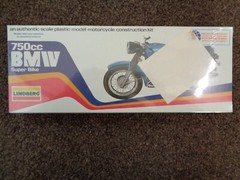 LINDBERG BMW 750cc Motorcycle Plastic Model Kit 1221 Vintage 1975 SEALED!