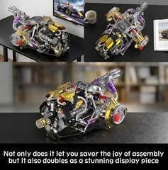 V8 Engine Model Kit That Works, 1394 PCS Advanced Collectible Engine Building Bl
