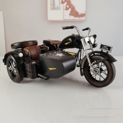Classic three-wheeled motorcycle metal toy crafts collection boy adult gift