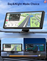 Wireless Apple Carplay Screen for Car, 10.26″ HD Touchscreen Portable Android