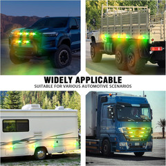 8PCS LED Strobe Lights Kit12V Sync Feature Green Amber 12LED Emergency Hazard Wa