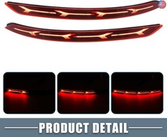 Rear Bumper Reflector Fog Brake Tail Turn Signal Light Red Yellow LED for