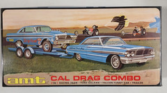 AMT Cal Drag Combo 1/25 Scale Model Kit Ford Galaxie Falcon Funny Car Trailer