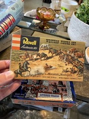 covered wagon model Kit Revell Western Figures Set Boxes Manuals Only 1960s Lot