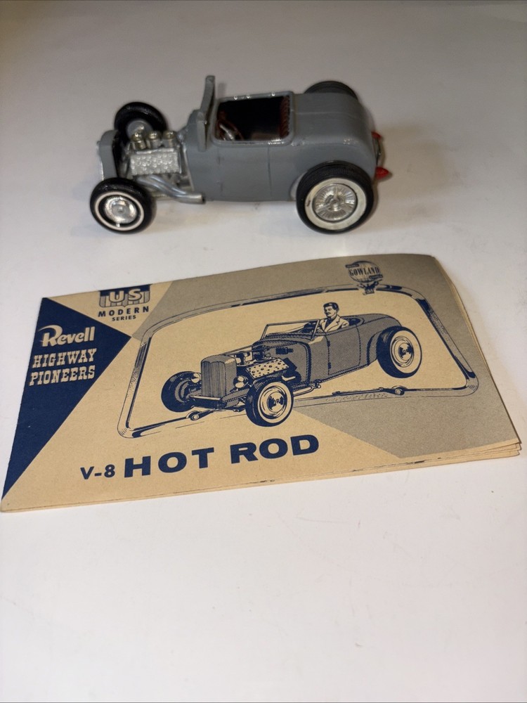 Vtg 1954 Revell V-8 Hot Rod Highway Pioneers Car Toy Plastic Model Built READ