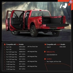 A-Premium Rear Tailgate Hinge Assembly Compatible with Ford F-150 F150