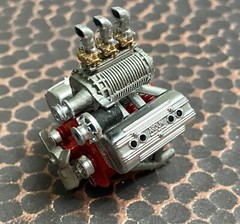 1/24 Scale: Supercharged Ford Flathead Engine W/ Ardun Heads; Resin; 3D Print.