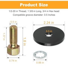 84532 1/2″ – 20 x 1-3/8″ Balancer Bolt with 1/4″ Washer for Big Block Chevy
