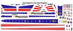 CARL CASPER’s Young American Top Fuel Dragster 1/24th – 1/25th Scale Decals NHRA