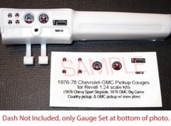 1976 and 1978 CHEVROLET & GMC PICKUP GAUGE FACES for 1/24 scale REVELL kits—READ