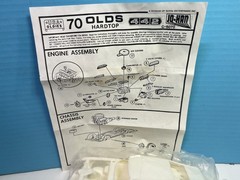 1/25 JO-HAN 1970 OLDSMOBILE 442 HARDTOP WHITE RED LINE TIRES MODEL KIT OPEN 3 B2