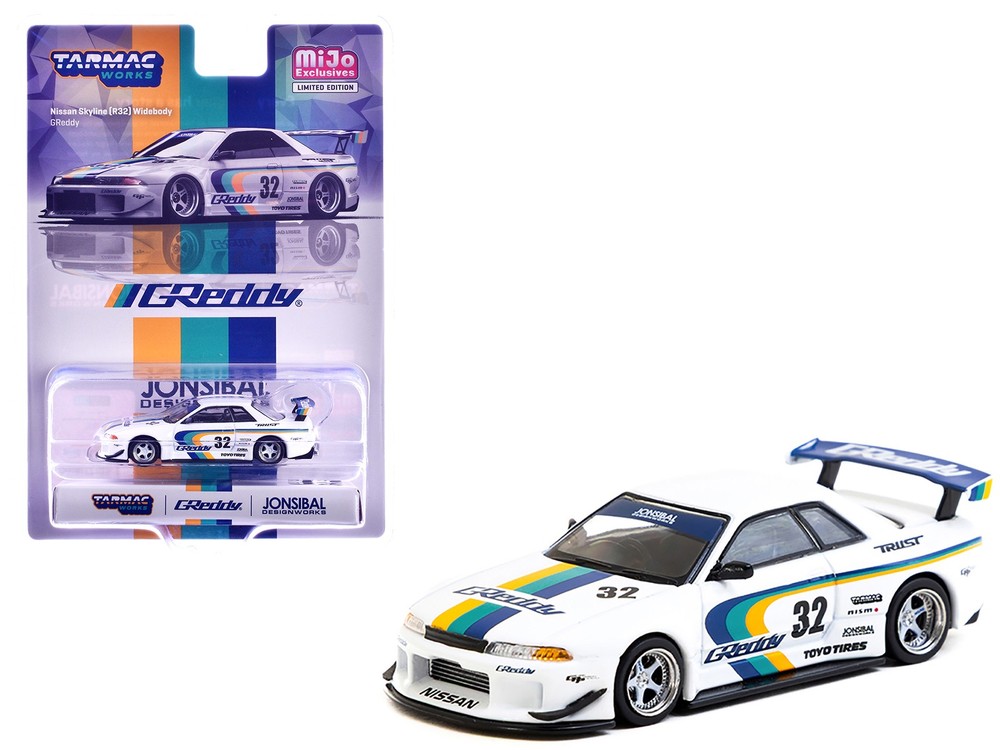 Tarmac Works T64G-061-GDY 1/64 Nissan Skyline GT-R (R32) Widebody RHD
