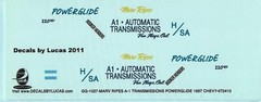 Decals by Lucas A1 Automatic Transmissions 57 Chevy Marv Ripes H/SA decal