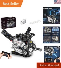 V8 Engine Model Kit with LED Lights & App Control – 715 PCS STEM Experience