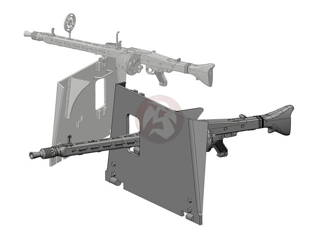 Rado 1/35 Gun Shield w/MG 42for StuG III-IV (2 guns & 1 sh.) (for RFM) RDM35S28