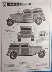 32 FORD SPEEDWAGON – DECAL SHEET – REVELL 7606 – MODEL CAR KIT PARTS LOT