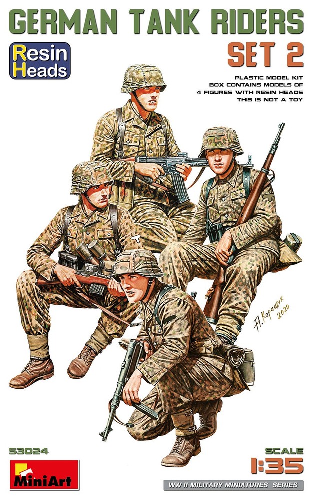 Miniart 1/35 German Tank Riders Set 2 w/ Resin Heads 53024