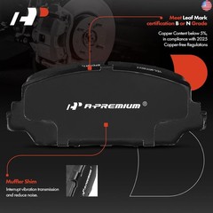 A-Premium 12.28 inch (312mm) Front Drilled and Slotted Disc Brake Rotors +
