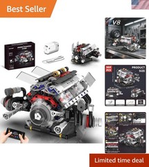 V8 Engine Kits that Works Building Sets,Car Engine Model Kit with Motor and L…