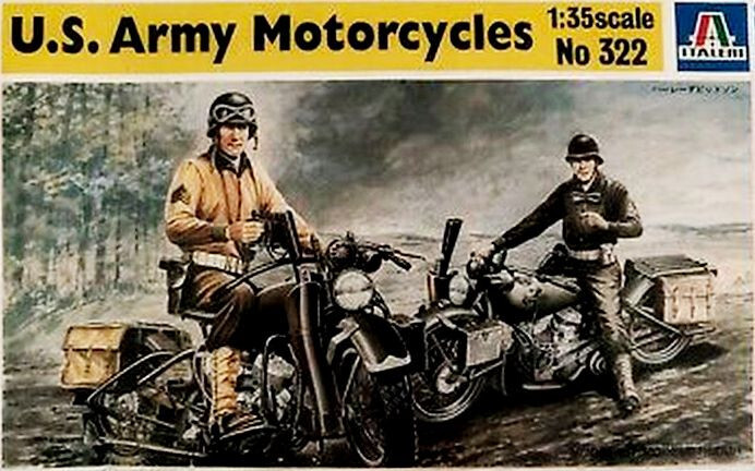 1/35 U.S. Army Motorcycles – Harley-Davidson WL Italeri 322 Plastic Model kit