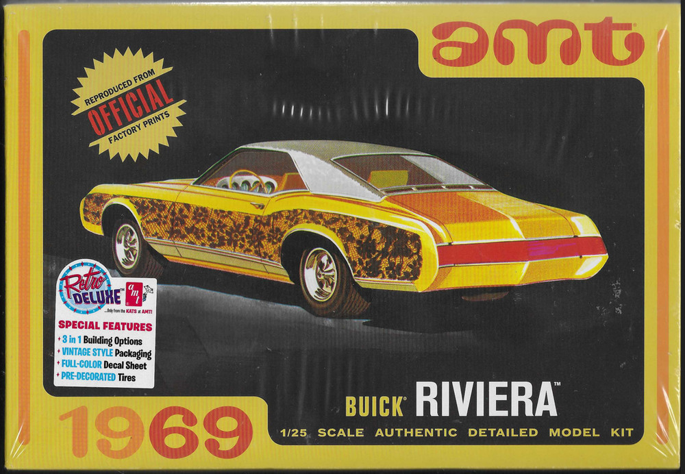 AMT Retro Deluxe 1969 ’69 Buick Riviera ‘Builds 1 of 3 Ways’ 1/25 1486