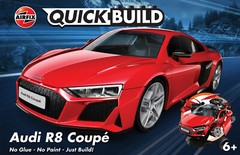 Airfix QUICK BUILD Red Audi R8 Coupe Snap Together Plastic Model Kit J6049