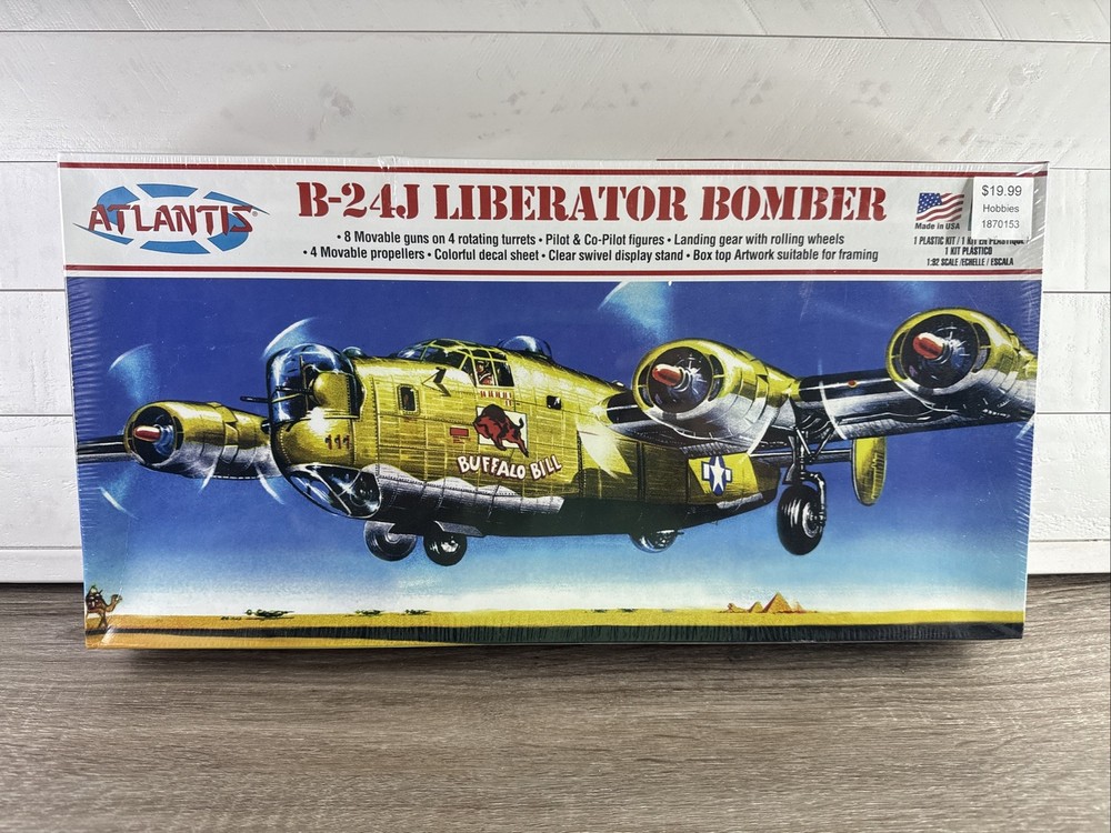 New Atlantis Models 1:92 B-24J Bomber Buffalo Bill Model Airplane Kit H218 Seald