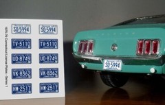 1975 – 1979 CONNECTICUT miniature LICENSE PLATES for 1/25 scale MODEL CARS—READ