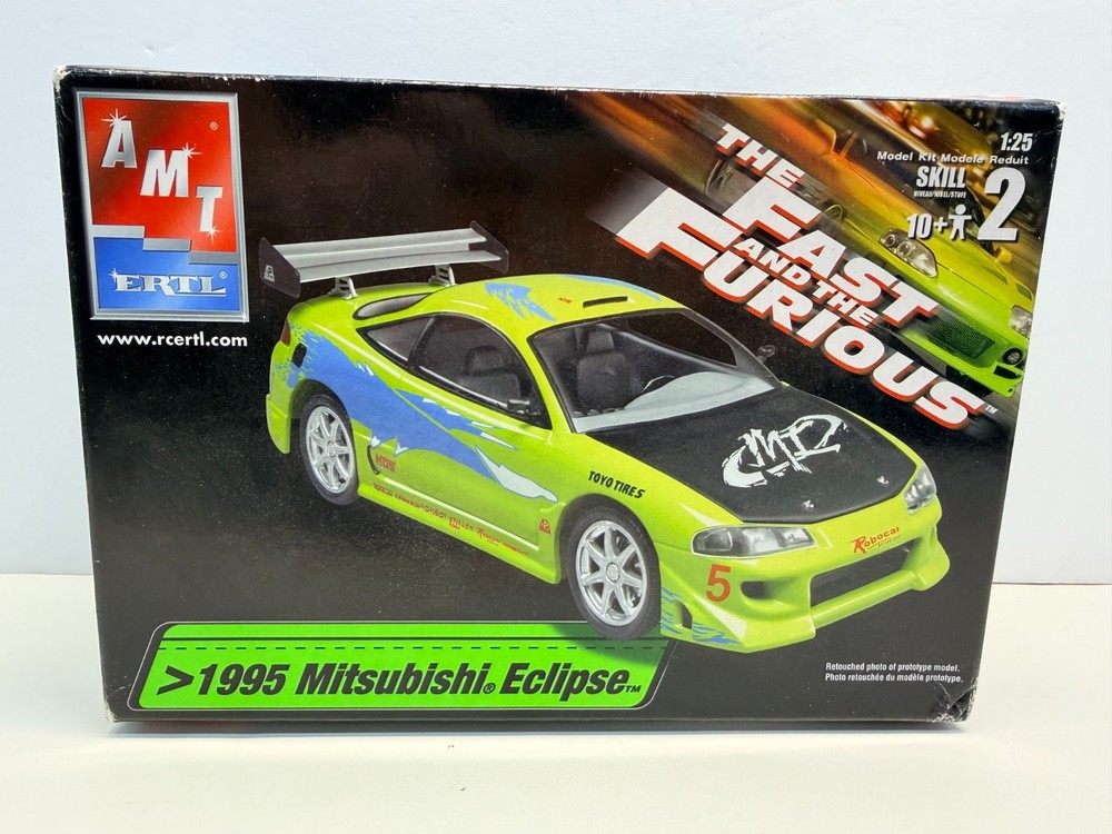 AMT 1:25 Scale 1995 Mitsubishi Eclipse Fast and Furious Built Boxed Model Kit