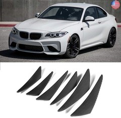 EVGATSAUTO Bumper Canard, 6pcs Carbon Fiber Texture Car Bumper Fin Canard