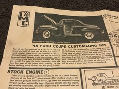 Vintage IMC Model Car 48 Ford Coupe Customizing Kit Instructions Only