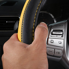 Leather Car Steering Wheel Cover, Non-Slip Car Wheel Cover Protector Breathable