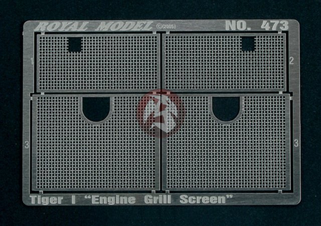 Royal Model 1/35 Tiger I Tank Engine Grill Mesh Screen WWII (Dragon) [PE] 473