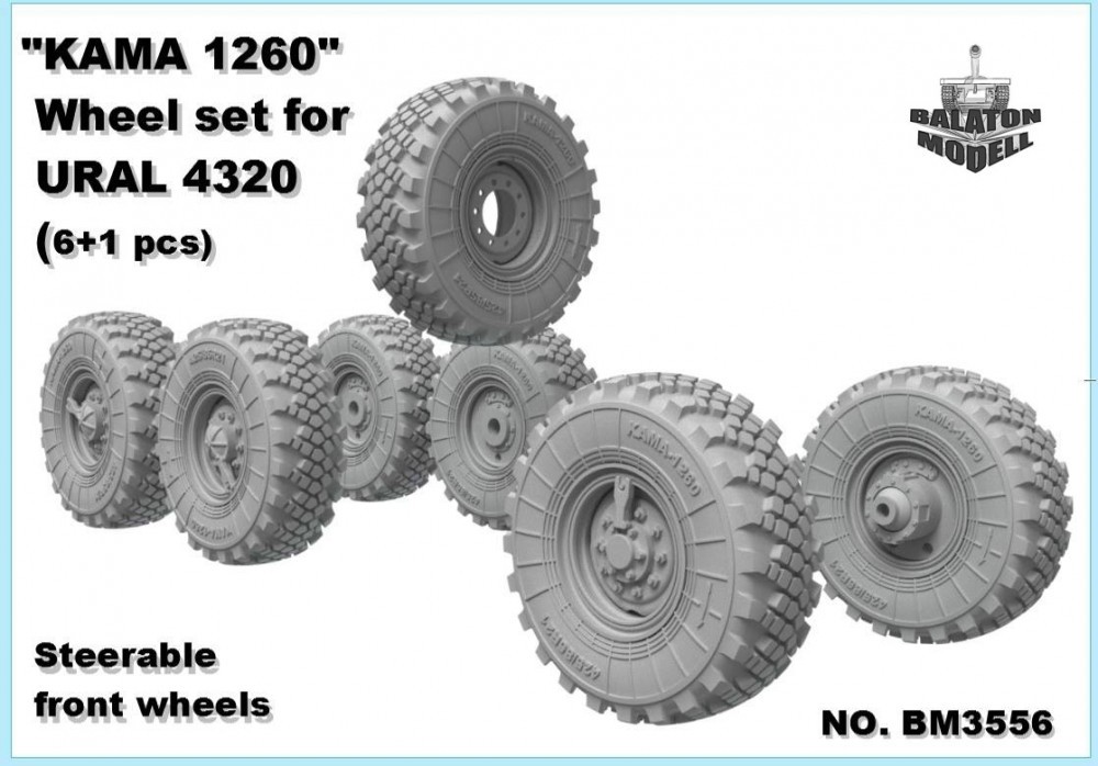 Balaton 1/35 KAMA-1260 Wheels Set for Trumpeter Ural kits (6+1 pcs)