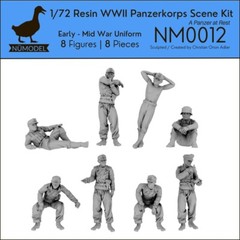 NUMODEL NM0012 | 1/72 Resin WWII Panzerkorps Scene Kit “A Panzer at Rest” | 8pc