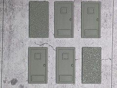 1/64 Scale Back Alley Door – For diecast car garage/workshop diorama (set of 6)