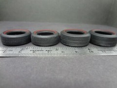 1:25 scale pad printed vinyl MUSCLE CAR RED LINE TIRES (2+2) Read for size