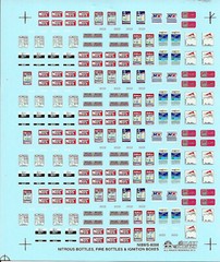 NASCAR DECAL GOODIE SHEET – NITROUS/FIRE BOTTLES & IGNITION BOXES DETAIL SHEET