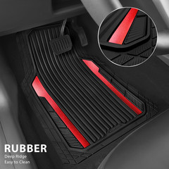 Heavy Duty Rubber Car Mats Metallic, Aluminum Film All Weather Floor Mats Waterp